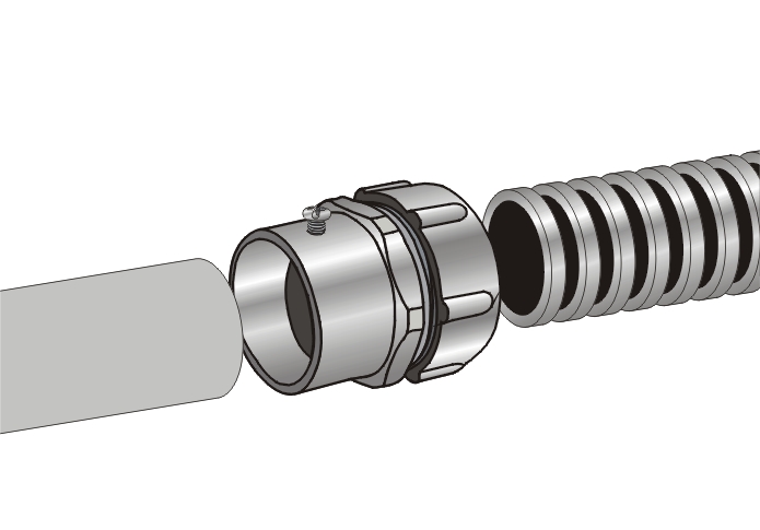 金屬軟管固定頭(管接頭-EMT管用) METAL FLEXIBLE CONDUIT ADAPTOR (EMT PIPE ADAPTOR)